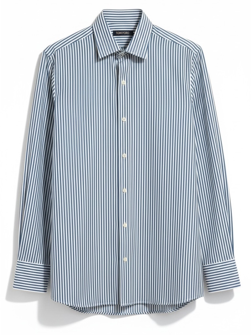 Nwot Tom Ford Striped Dress Shirt Blue White Accent Size 16 41 Italy Luxury